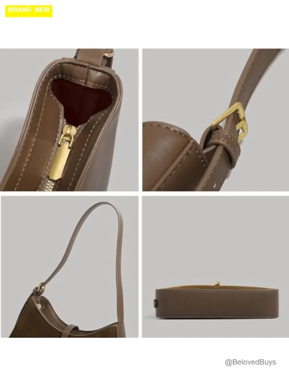 Suede Hobo Shoulder Bag with Adjustable Strap